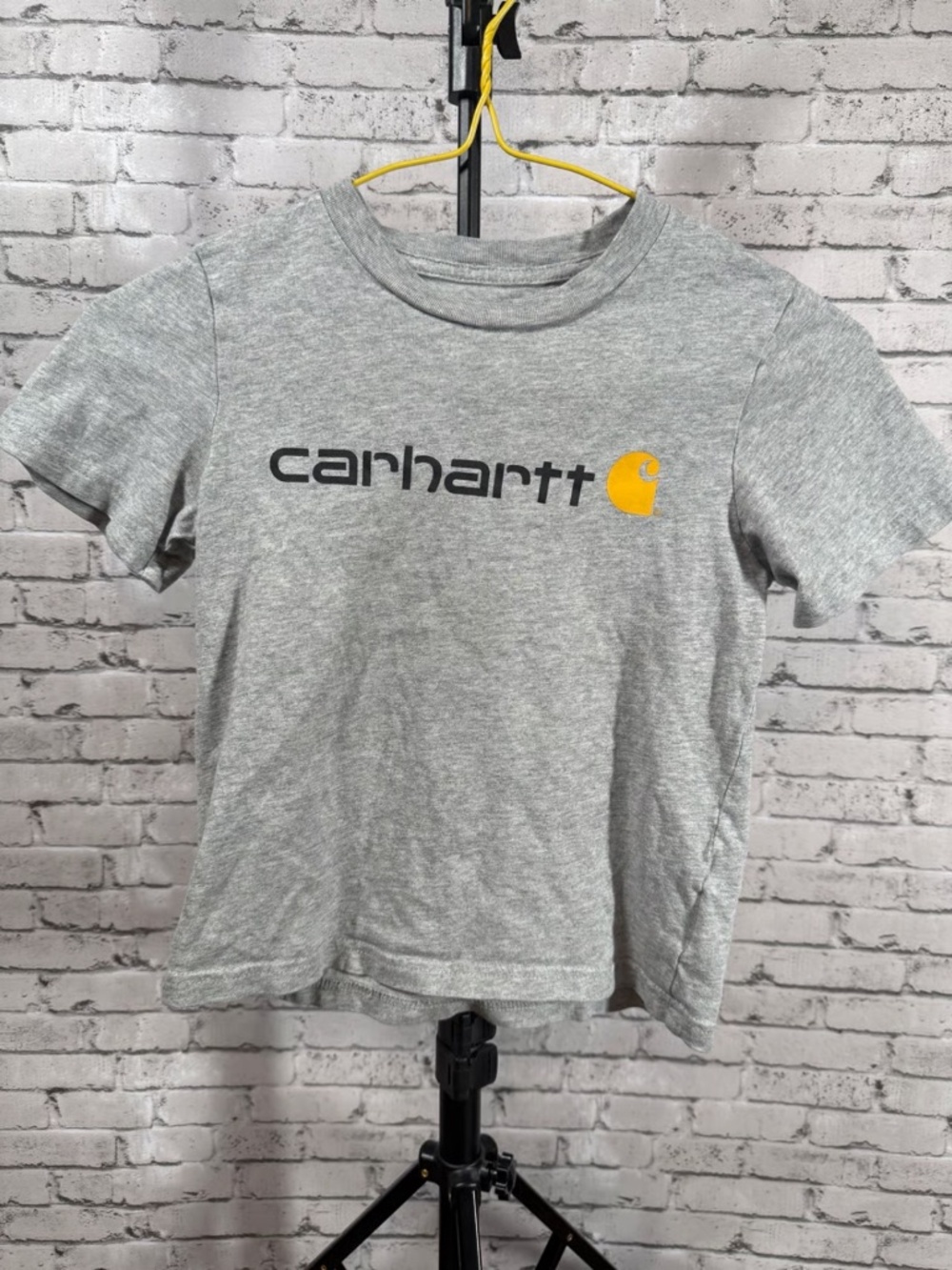 Carhartt Children's Boys Girls Tee Shirt Size 4 - Gray Logo Print